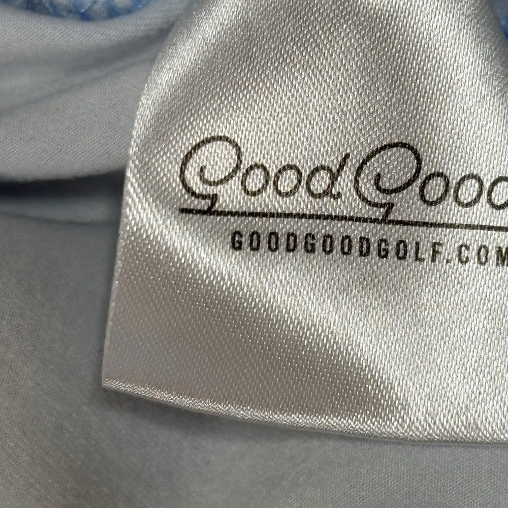 Good Good 1/4 Zip Golf Club Long Sleeved Blue Cream Logo Stretch Mens XXL 2XL - Picture 7 of 11